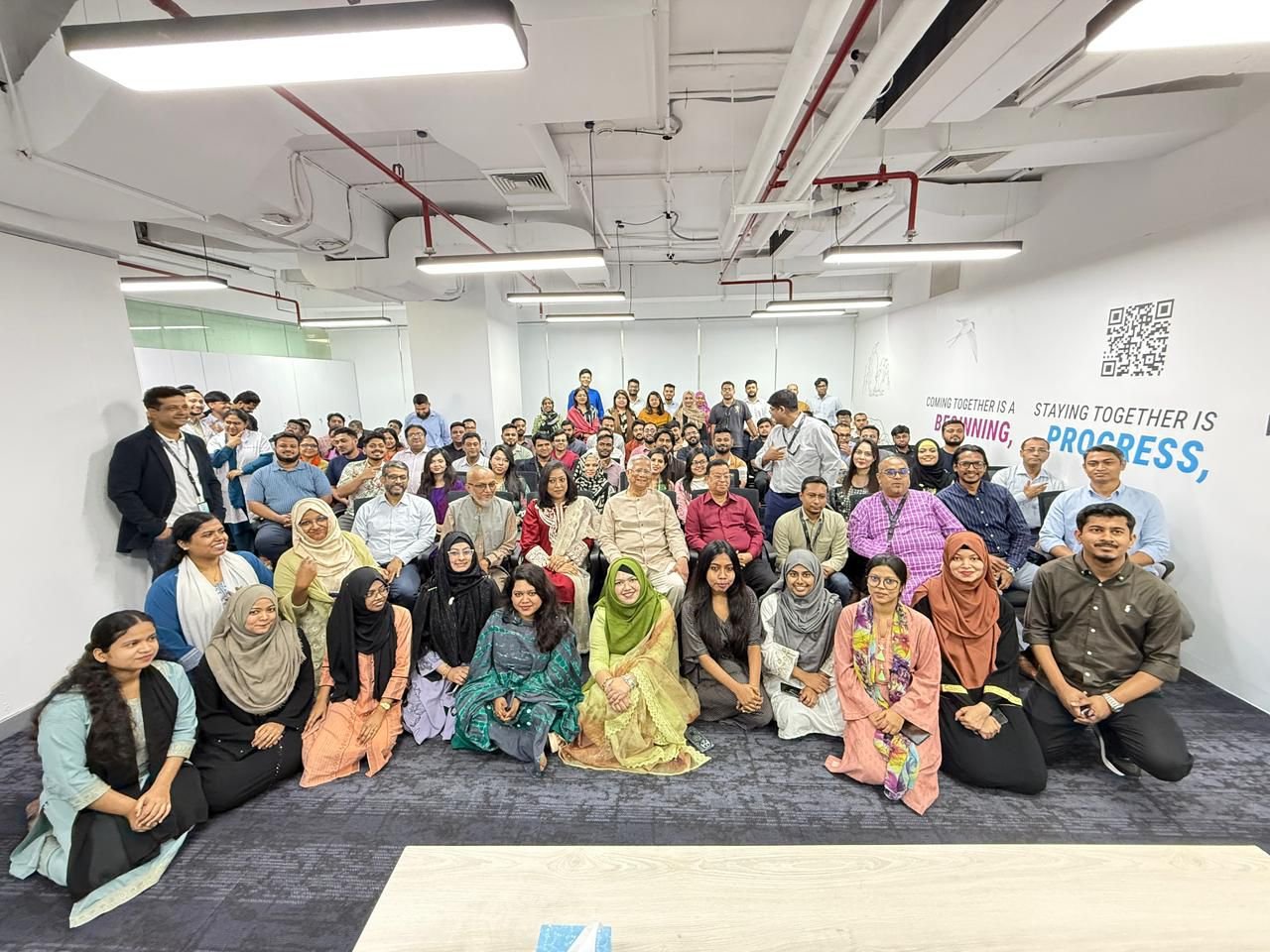 Professor Yunus emphasizes digital healthcare access during visit to Grameen HealthTech Office