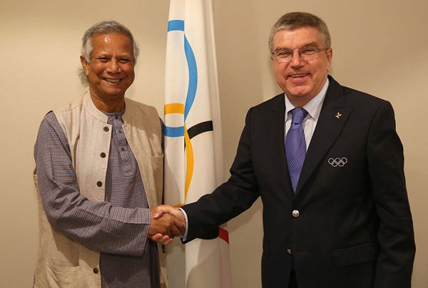 Yunus addresses Olympic Committee in Rio