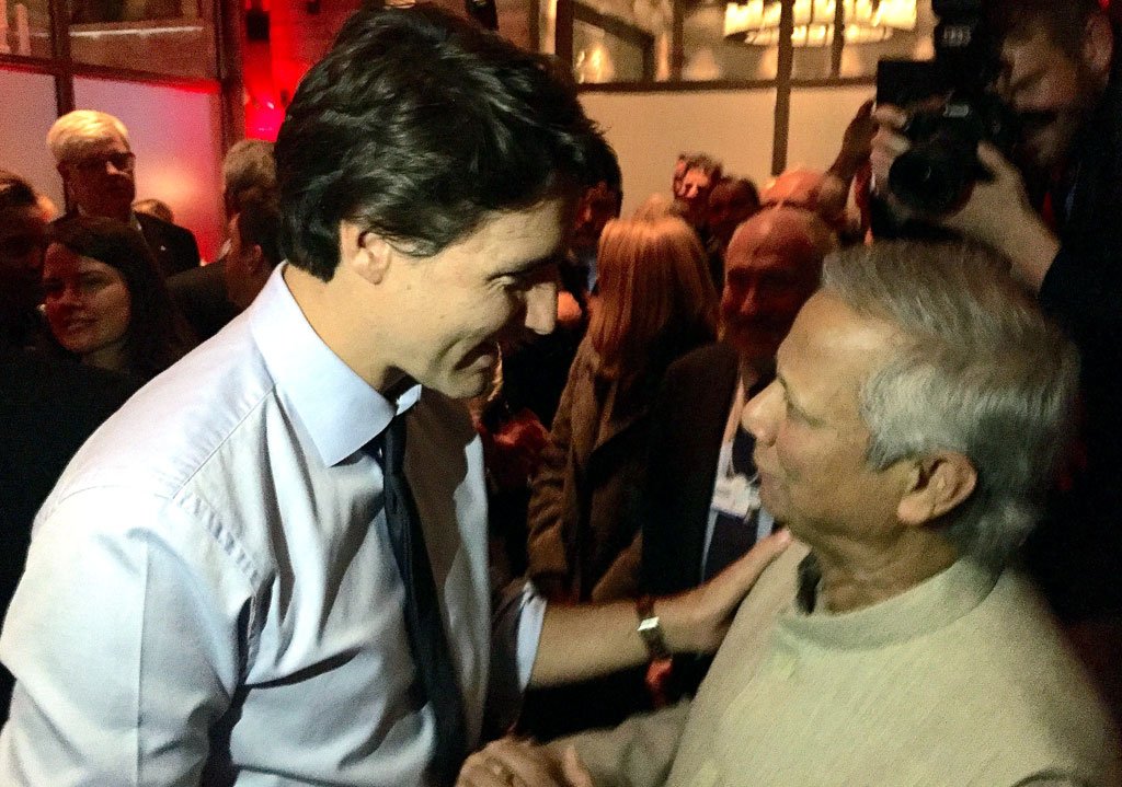 Yunus meets Canada Premier Justin Trudeau