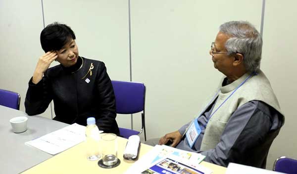 Professor Yunus addresses healthcare and ageing in Tokyo, at International Social Business Forum in Japan